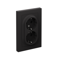 Розетка 2-м СП AtlasDesign 16А IP20 с заземл. в сборе карбон SE ATN001024 ТехноИмпульс