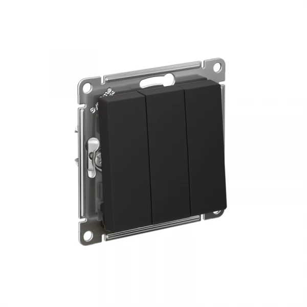 Выключатель 3-кл. СП AtlasDesign 10А IP20 (сх. 1+1+1) 10AX механизм карбон SE ATN001031 ТехноИмпульс