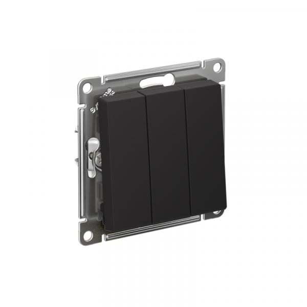 Выключатель 3-кл. СП AtlasDesign 10А IP20 (сх. 1+1+1) 10AX механизм карбон SE ATN001031 ТехноИмпульс