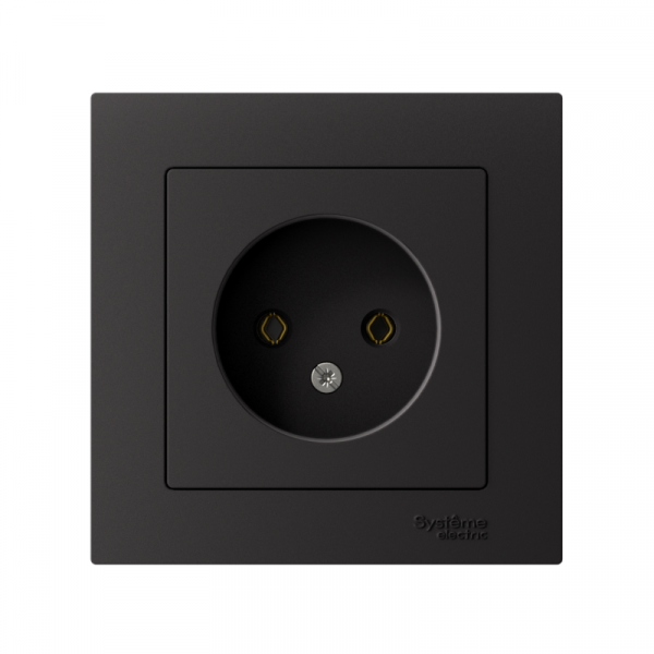 Розетка 1-м СП AtlasDesign 16А IP20 без заземл. в сборе карбон SE ATN001040 ТехноИмпульс