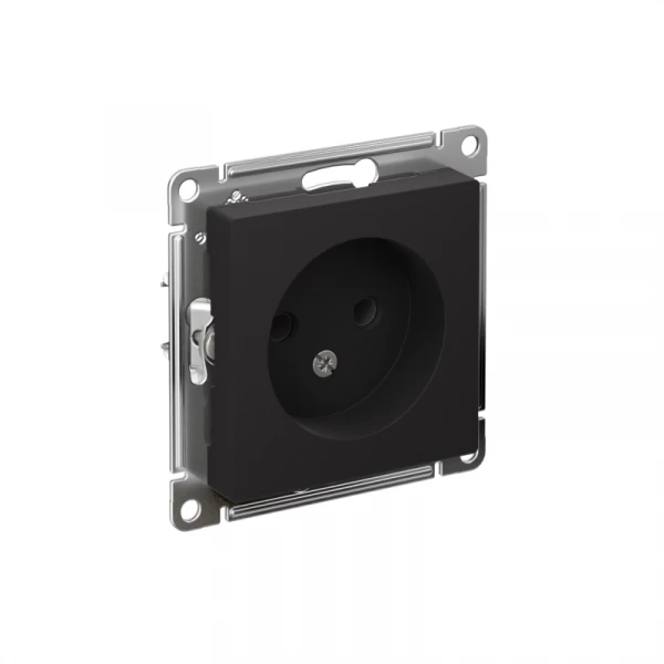 Розетка 1-м СП AtlasDesign 16А IP20 без заземл. без защ. шторок механизм карбон SE ATN001041 ТехноИмпульс