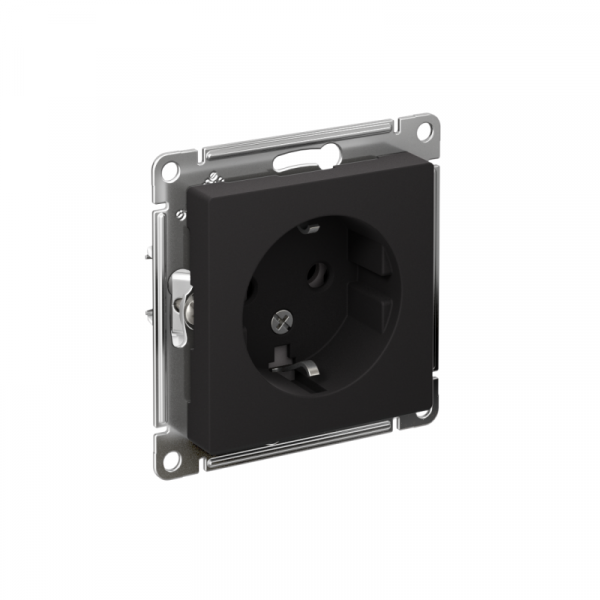 Розетка 1-м СП AtlasDesign 16А IP20 с заземл. механизм карбон SE ATN001043 ТехноИмпульс