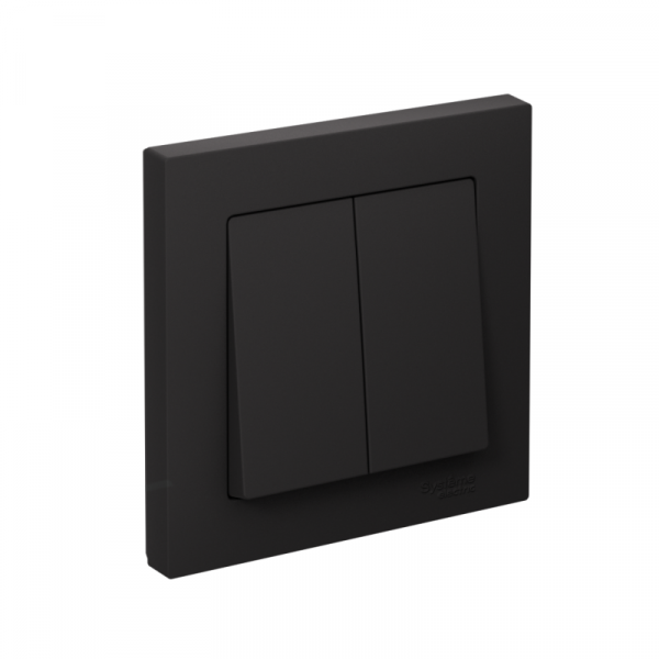 Выключатель 2-кл. СП AtlasDesign 10А IP20 (сх. 5) 10AX в сборе карбон SE ATN001052 ТехноИмпульс