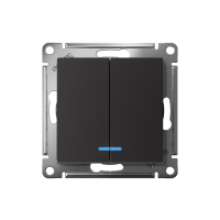 Выключатель 2-кл. СП AtlasDesign 10А IP20 (сх. 5а) 10AX с подсветкой механизм карбон SE ATN001053 ТехноИмпульс