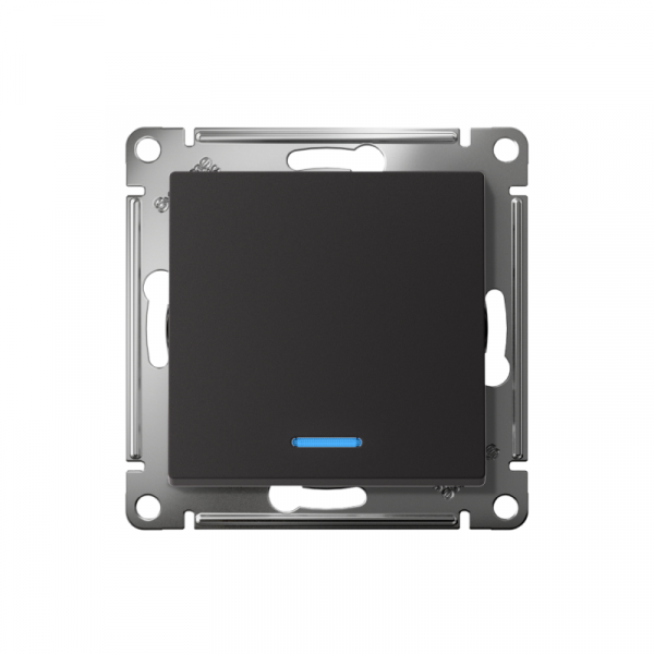 Переключатель проходной 1-кл. СП AtlasDesign 10А IP20 (сх. 6а) 10AX с подсветкой механизм карбон SE ATN001063 ТехноИмпульс