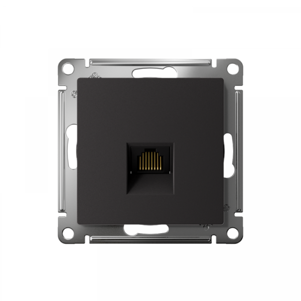 Розетка компьютерная 1-м AtlasDesign RJ45 кат.5E механизм карбон SE ATN001083 ТехноИмпульс