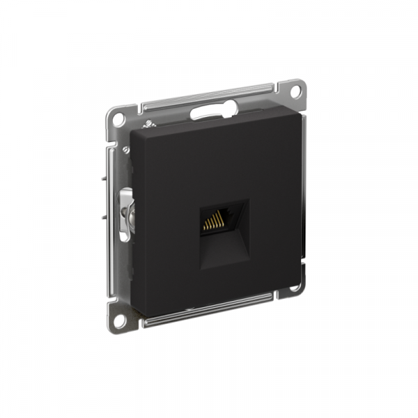 Розетка компьютерная 1-м AtlasDesign RJ45 кат.5E механизм карбон SE ATN001083 ТехноИмпульс