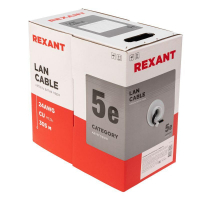 Кабель витая пара U/UTP кат.5E 4х2х24AWG solid CU PE Outdoor черн. (м) Rexant 01-0045 ТехноИмпульс