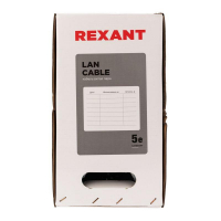 Кабель витая пара U/UTP кат.5E 4х2х24AWG solid CU PE Outdoor черн. (м) Rexant 01-0045 ТехноИмпульс