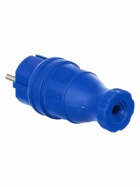 Вилка прямая ОМЕГА ВБп3-1-0м IP44 каучук син. IEK PKR01-016-2-K07 ТехноИмпульс