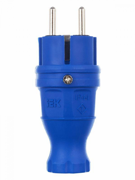Вилка прямая ОМЕГА ВБп3-1-0м IP44 каучук син. IEK PKR01-016-2-K07 ТехноИмпульс