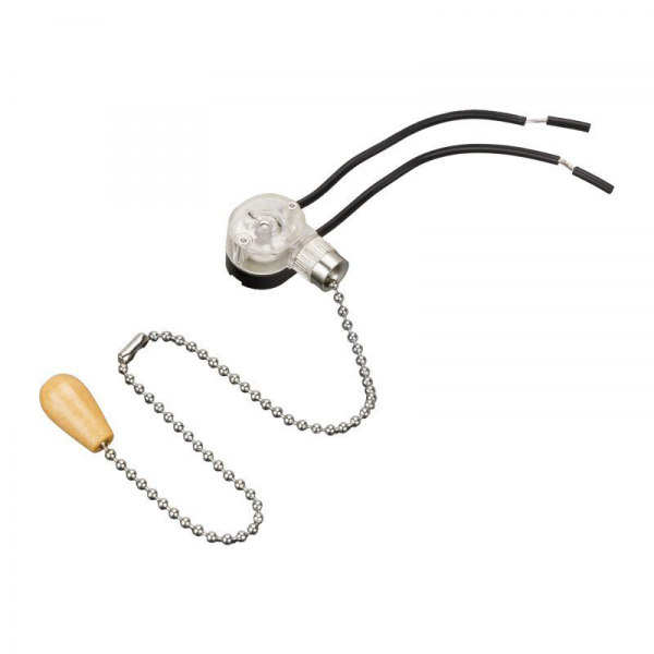 Выключатель для настенного светильника с проводом и деревянным наконечником Silver блист. Rexant 06-0242-A ТехноИмпульс