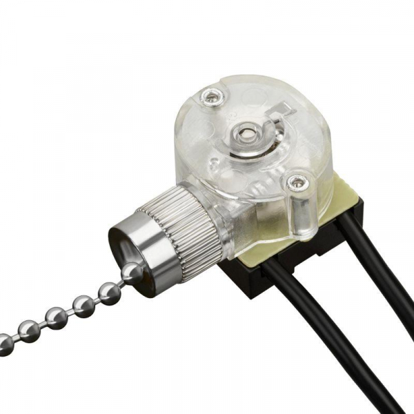 Выключатель для настенного светильника с проводом и деревянным наконечником Silver блист. Rexant 06-0242-A ТехноИмпульс