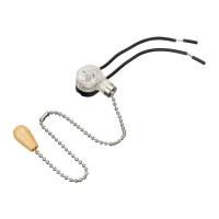 Выключатель для настенного светильника с проводом и деревянным наконечником Silver блист. Rexant 06-0242-A ТехноИмпульс