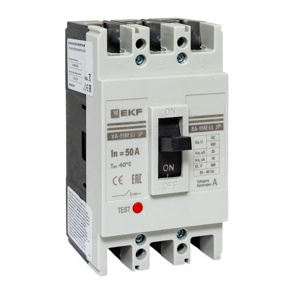 Выключатель автоматический 3п 63/50А 25кА ВА-99М PROxima EKF mccb99-63-50m ТехноИмпульс