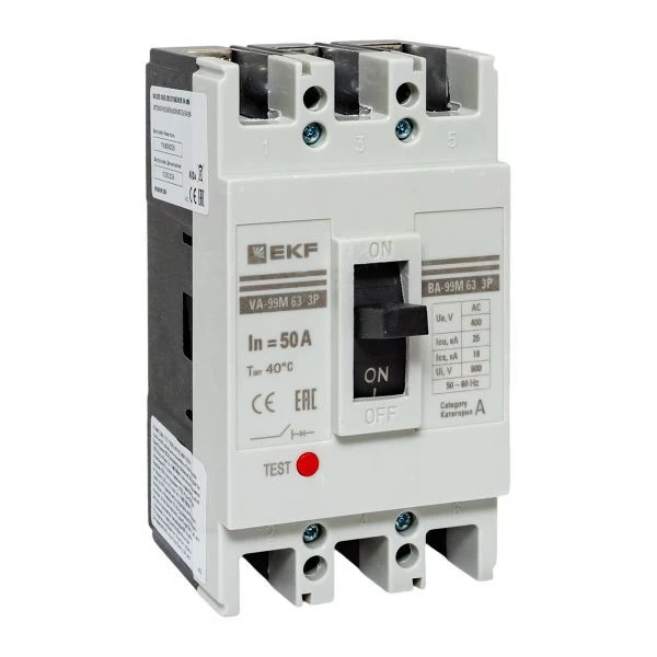 Выключатель автоматический 3п 63/50А 25кА ВА-99М PROxima EKF mccb99-63-50m ТехноИмпульс