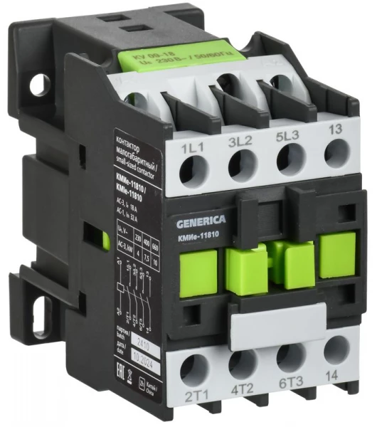 Контактор КМИе-11810 18А 230В/АС3 1НО GENERICA KKME11-018-230-10 ТехноИмпульс