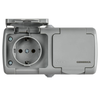Розетка 2-м ОП AQUATIC РСш22-2-А 16А IP54 с заземл. с крышкой GENERICA ERA22-K03-16-54 ТехноИмпульс