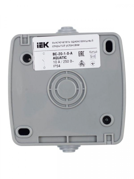 Выключатель 1-кл. 1п ОП AQUATIC ВС-20-1-0-А 10А IP54 GENERICA EVA10-K03-10-54 ТехноИмпульс
