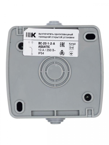 Переключатель проходной 1-кл. 1п ОП Aquatic 10А IP54 ВС-20-1-2-А сер. IEK EVA12-K03-10-54 ТехноИмпульс
