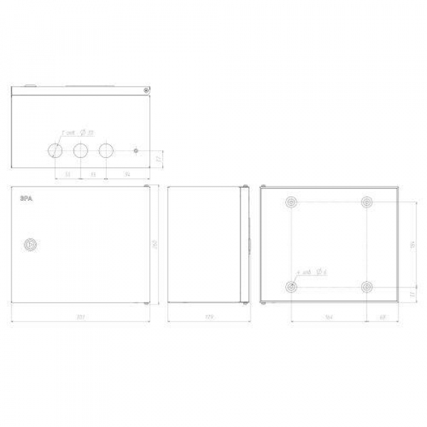 Корпус металлический ЩМПг-02 250х300х175 IP54 NO_SIMPLE_STM_SHMPg-02_IP54 ЭРА Б0041665 ТехноИмпульс