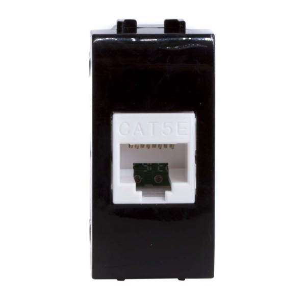 Розетка компьютерная 1-м СП 1мод. Brava RJ45 кат.5E черн. DKC 77654N ТехноИмпульс