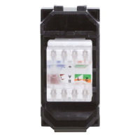 Розетка компьютерная 1-м СП 1мод. Brava RJ45 кат.5E черн. DKC 77654N ТехноИмпульс