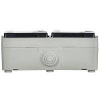 Розетка 2-м ОП Форс РСб22-3-ФСр 16А IP54 с заземл. с крышкой сер. IEK ERS22-K03-16-54-DC ТехноИмпульс