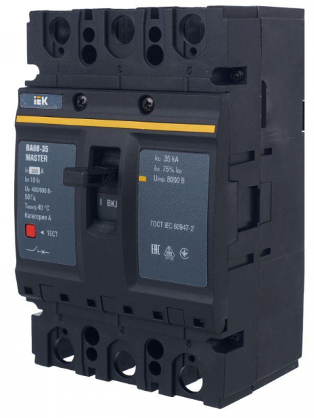 Выключатель автоматический 3п 250А 35кА ВА88-35 MASTER IEK SVA30-3-0250-02 ТехноИмпульс