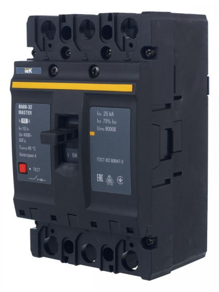 Выключатель автоматический 3п 63А 25кА ВА88-32 MASTER IEK SVA10-3-0063-02 ТехноИмпульс