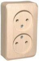 Розетка 2-м ОП Этюд Дача 16А IP20 250В без заземл. без защ. шторок сосна SE PA16-005D ТехноИмпульс