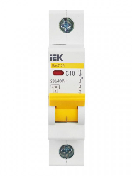 Выключатель автоматический модульный 1п C 10А 4.5кА ВА47-29 KARAT IEK MVA20-1-010-C ТехноИмпульс
