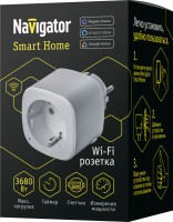 Адаптер-переходник 16А 14 555 Smart Home NSH-ST-01-WiFi "Умная розетка" с управлением по WI-FI бел. NAVIGATOR 14555 ТехноИмпульс