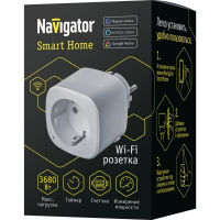 Адаптер-переходник 16А 14 555 Smart Home NSH-ST-01-WiFi "Умная розетка" с управлением по WI-FI бел. NAVIGATOR 14555 ТехноИмпульс