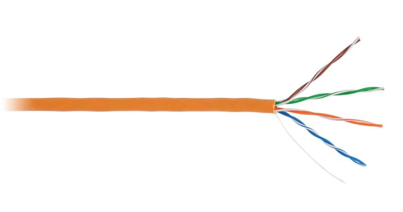 Кабель U/UTP кат.5E (класс D) 4 пары 100МГц ОЖ BC чистая медь внутр. LSZH нг(B)-HF оранж. (уп.305м) NETLAN EC-UU004-5E-LSZH-OR ТехноИмпульс
