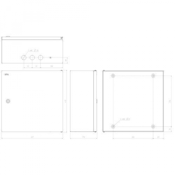 Корпус навесной металл. SIMPLE ЩМПг-05 IP54 400х400х175 Эра Б0047694 ТехноИмпульс