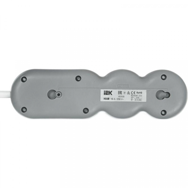 Удлинитель 3х1.5м с заземл. 16А IP20 Uno У03В 2P+PE 250В 3х1.5 IEK WYP53-16-03-D15-ZK ТехноИмпульс