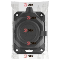 Колодка удлинителя 1-м с заземл. 16А IP44 K-1e-B-IP44 каучук черн. Эра Б0044543 ТехноИмпульс