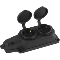 Колодка удлинителя 2-м с заземл. 16А IP44 K-2e-B-IP44 каучук черн. Эра Б0044544 ТехноИмпульс