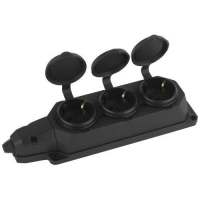 Колодка удлинителя 3-м с заземл. 16А IP44 K-3e-B-IP44 каучук черн. Эра Б0044545 ТехноИмпульс