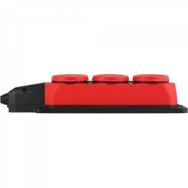 Колодка удлинителя 3-м с заземл. 16А IP44 K-3e-RED-IP44 каучук красн. Эра Б0044552 ТехноИмпульс