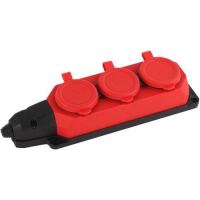 Колодка удлинителя 3-м с заземл. 16А IP44 K-3e-RED-IP44 каучук красн. Эра Б0044552 ТехноИмпульс