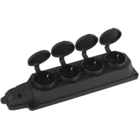 Колодка удлинителя 4-м с заземл. 16А IP44 K-4e-B-IP44 каучук черн. Эра Б0044546 ТехноИмпульс