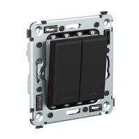 Выключатель 2-кл. СП Avanti "Черный матовый" DKC 4412104 ТехноИмпульс