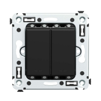 Выключатель 2-кл. СП Avanti "Черный матовый" DKC 4412104 ТехноИмпульс