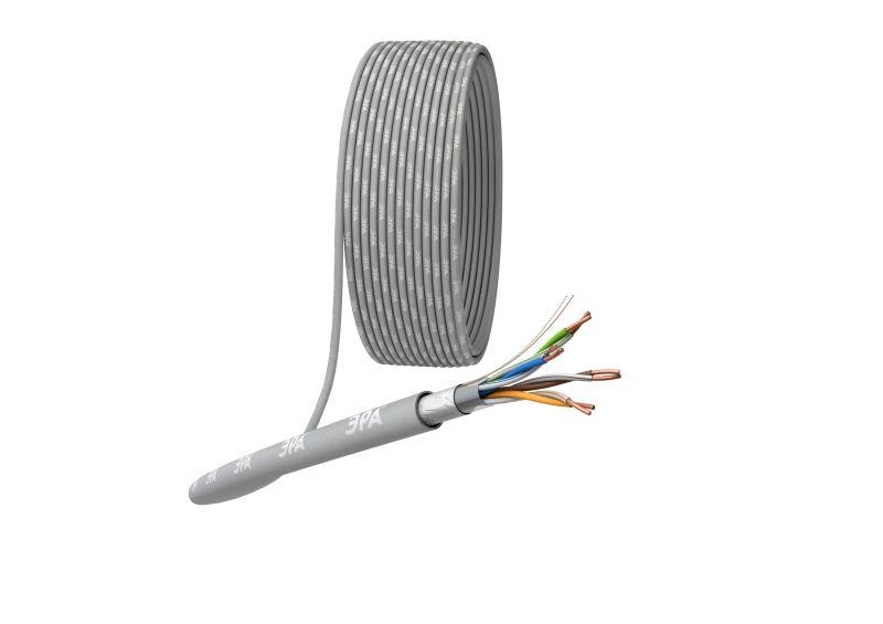 Кабель витая пара F/UTP кат.5E 4х2х24AWG solid CU PVC сер. (м) Эра Б0044688 ТехноИмпульс