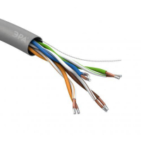 Кабель витая пара U/UTP кат.5E 4х2х24AWG solid CCA PVC Simple сер. (м) Эра Б0044434 ТехноИмпульс