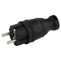 Вилка каучуковая с заземл. прям. 16А IP44 черн. Эра Б0044540 ТехноИмпульс