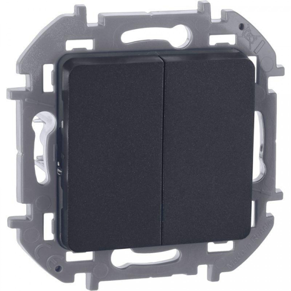 Выключатель 2-кл. Inspiria 10А IP20 250В 10AX механизм антрацит IEK 673623 ТехноИмпульс