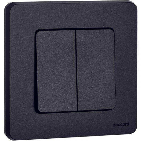 Выключатель 2-кл. Inspiria 10А IP20 250В 10AX механизм антрацит IEK 673623 ТехноИмпульс